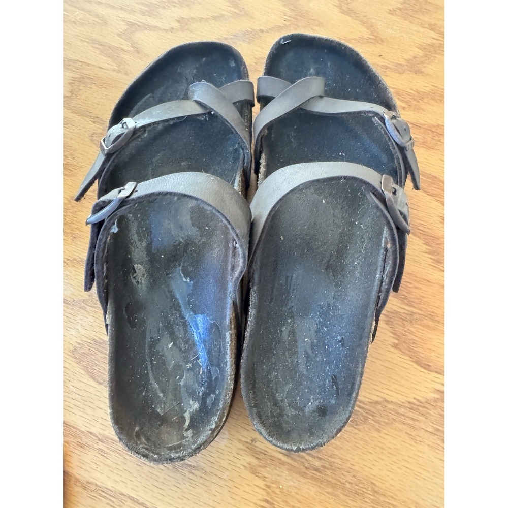 Brown Birkenstock Mayari Size 8 Good Condition Soles Need Cleaned Leather Great - Picture 2 of 4